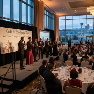 Black entrepreneurs recognized at Calgary awards ceremony celebrating achievements in business and community.