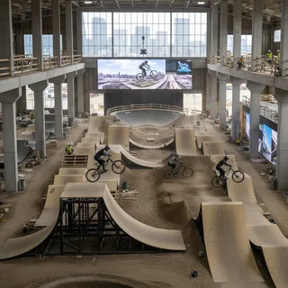 Indoor action sports complex with ramps and jumps, one of North America's largest, planned near Calgary.